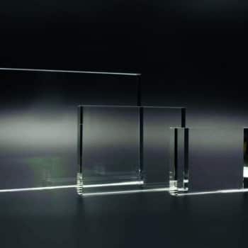 Plaque signalétique en verre rectangulaire personnalisable