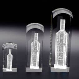Trophées en verre personnalisés 2D 3D